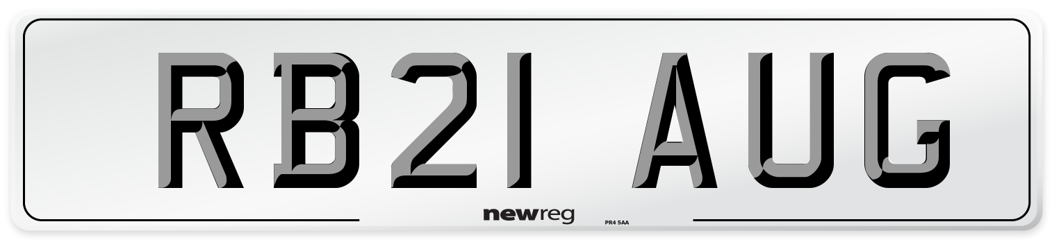 RB21 AUG Number Plate from New Reg